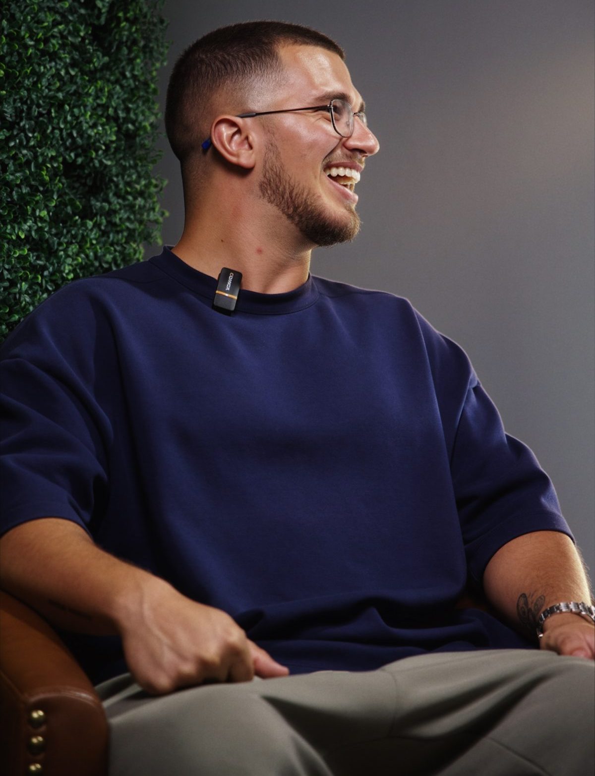 David laughing during a strategy session